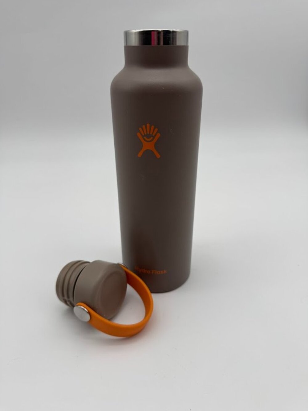 Hydro Flask 21oz Standard Mouth Taupe Orange Flex Cap Vacuum Insulated Bottle